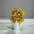 Yellow Bling Clover Straw Topper