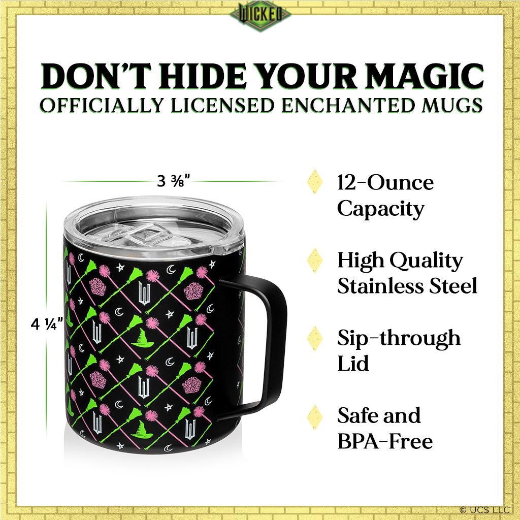Wicked Black Stainless Steel Camp Mug - 12 oz